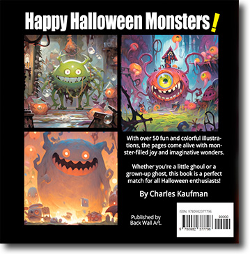 happy halloween monsters art book, charleskaufman